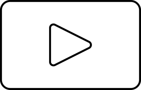 Play App Icon In Black Line Art. vector