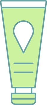 Paint Tube Icon In Green And White Color. vector