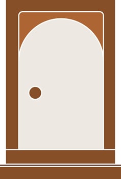Gray And Brown Door Icon Or Symbol. vector