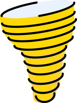 Isolated Tornado Icon In Yellow Color. vector