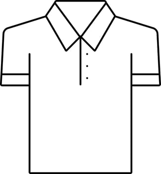 Black Outline Polo T shirt Icon. vector