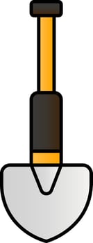 Isolated Shovel Colorful Icon. vector