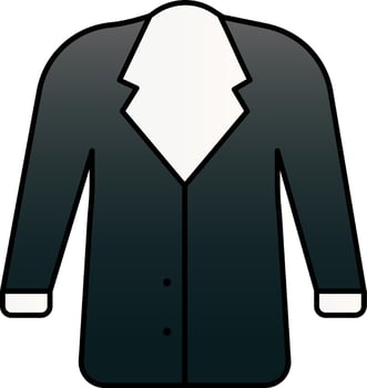 Flat Style Coat Icon In Dark Green Gradient Color. vector