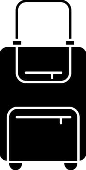 Trolley Bag Icon In Black and White Color. vector