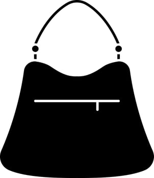 Female Handbag Icon In Black and White Color. vector
