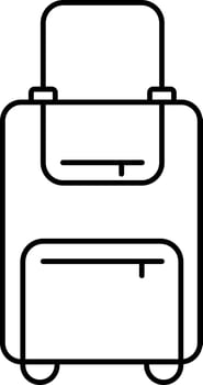 Trolley Bag Icon In Black Outline. vector