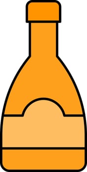 Illustration of Alcohol Bottle Icon in Yellow Color. vector