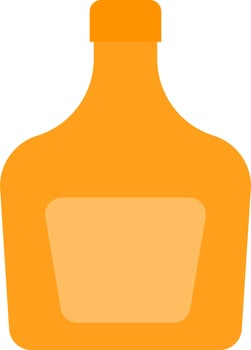 Isolated Whiskey Bottle Icon in Yellow Color. vector