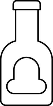 Isolated Bottle Icon in Thin Line Art. vector