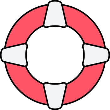 Lifebuoy Icon In Pink And White Color. vector