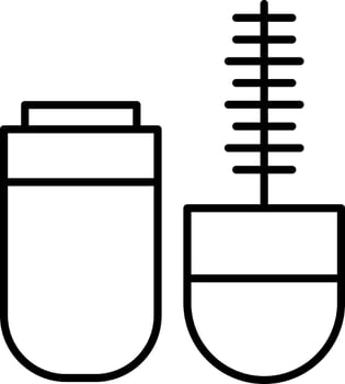 Black Outline Mascara Icon Or Symbol. vector