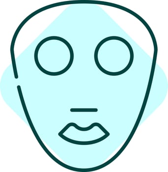 Blue Thin Line Art Face Pack Sqaure Icon Or Symbol. vector