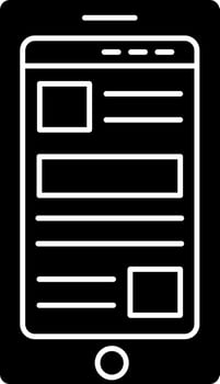 Glyph Style Online Website In Smartphone Icon. vector