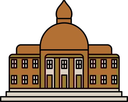 University Building Icon In Brown Color. vector