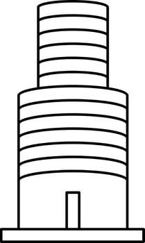 Line Art Illustration of Building Icon In Black Line Art. vector