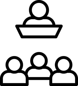 Conference Icon In Black Outline. vector
