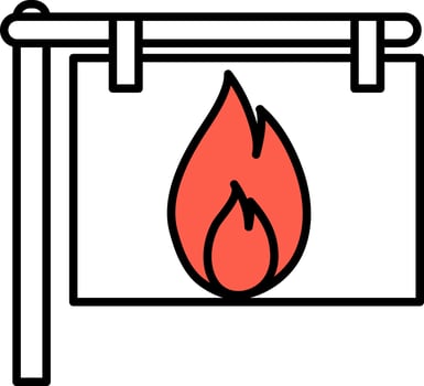 Advertising Board Icon In Red And White Color. vector