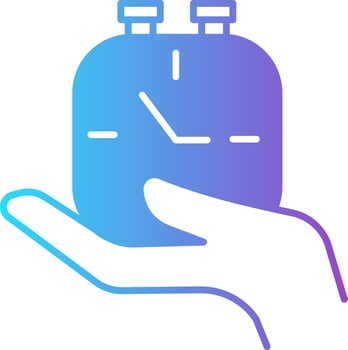 Hand Holding Stopwatch Icon In Flat Style. vector