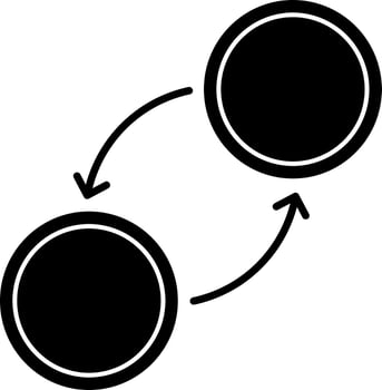 Money Exchange Icon In Black And White Color. vector