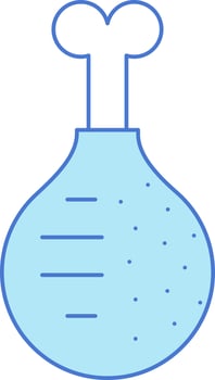 Chicken Leg Icon In Blue And White Color. vector