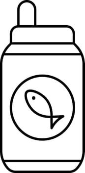 Canned Fish Food Icon In Black Outline. vector