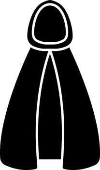 Black and White Cloak Icon in Flat Style. vector
