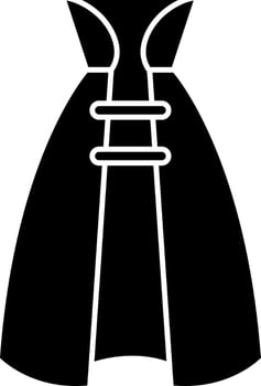 Illustration of Glyph Cape Icon in Flat Style. vector