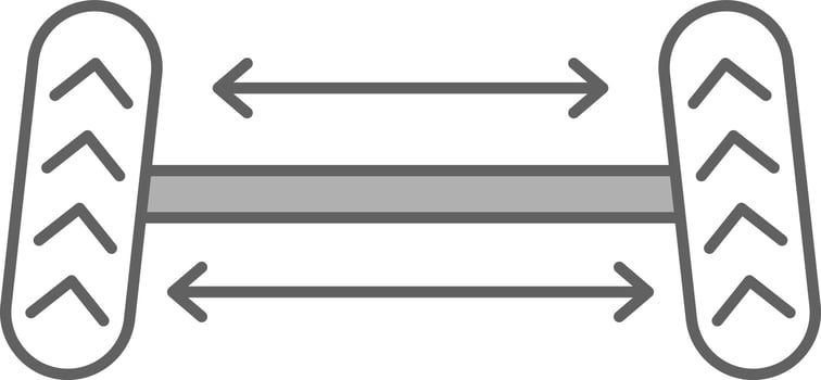 Wheel Alignment Icon In White And Gray Color. vector