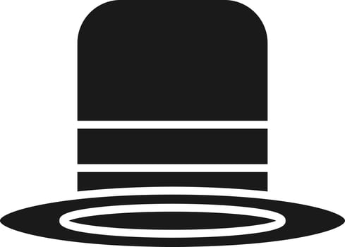 Top Hat Icon In Black and White Color. vector