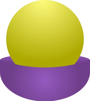 Crystal Ball Icon In Green And Purple Color. vector