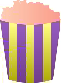 Colorful Popcorn Box Icon In Flat Style. vector