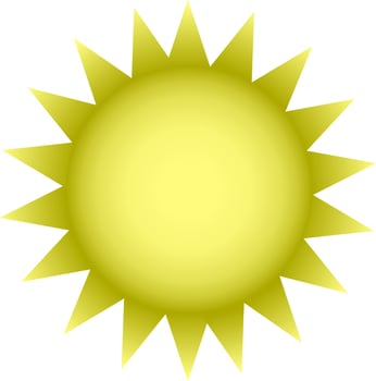 Sun Icon In Green Color. vector