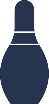 Bowling Pin Icon In Blue And White Color. vector