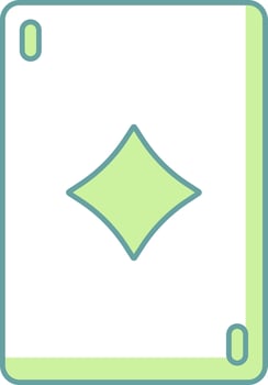 Playing Cards Icon In Green And White Color. vector