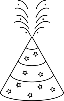 Anar Cracker Icon in Black Line Art. vector