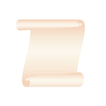 Glossy Scroll Paper On White Background. vector
