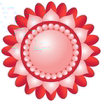 Red Color Pearl Flower Element. vector