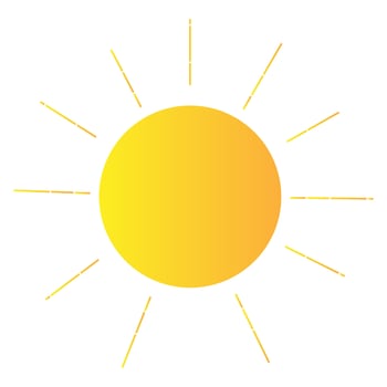 Sun Element In Yellow Color. vector