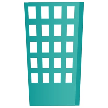 3D Apartment Building Element In Teal Color. vector