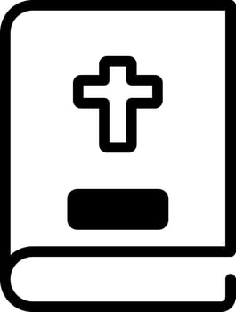 Vector Illustration of Bible Book in black and white color.