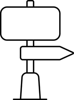Directional Sign Board Icon In Line Art. vector