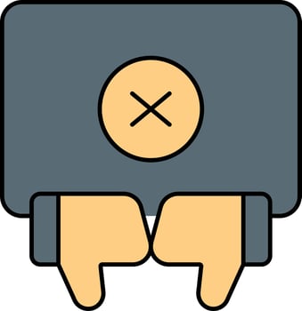 Partnership Cancel Or Dislike Icon In Orange And Gray Color. vector