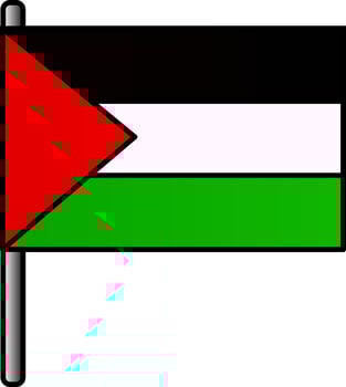 Palestine Flag Icon In Flat Style. vector