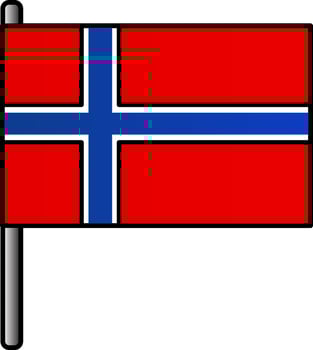 Norway Flag Icon In Flat Style. vector