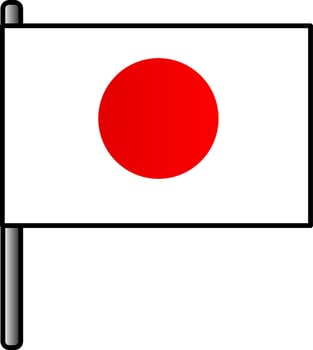 Japan Flag Icon In Flat Style. vector