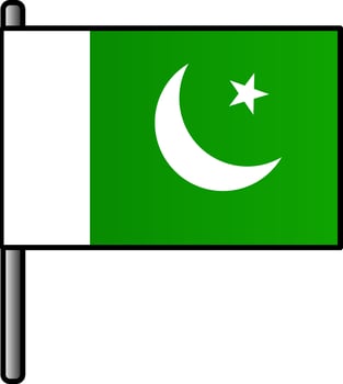 Pakistan Flag Icon In Flat Style. vector