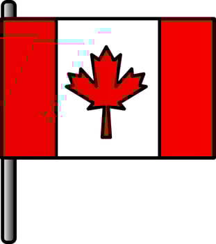 Canada Flag Icon In Flat Style. vector