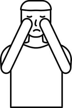 Isolated Don't Touch Face Icon in Line Art. vector