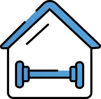 GYM Or Fitness Center Icon In  Blue And White Color. vector