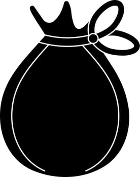Tied Bag Icon In Glyph Style. vector